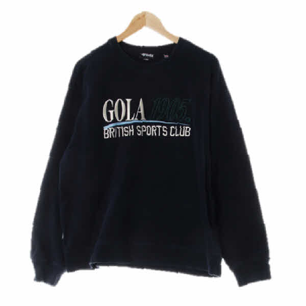 gola 네이비 면 빅로고레터링스웨트셔츠