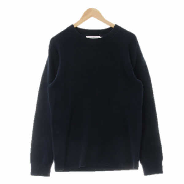 h&m 네이비 면혼방 크루넥솔리드니트