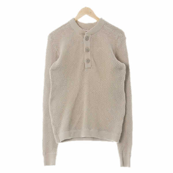 h&m 베이지 면 짜임버튼니트