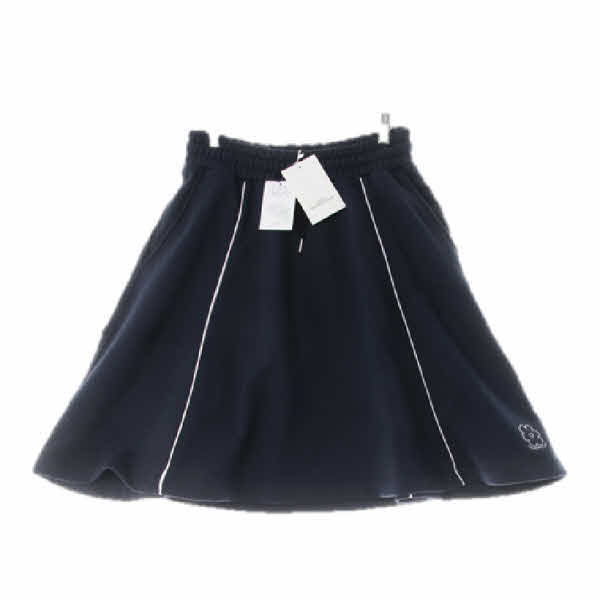 LALA sunnyside 네이비 면혼방 삥줄플레어스커트 