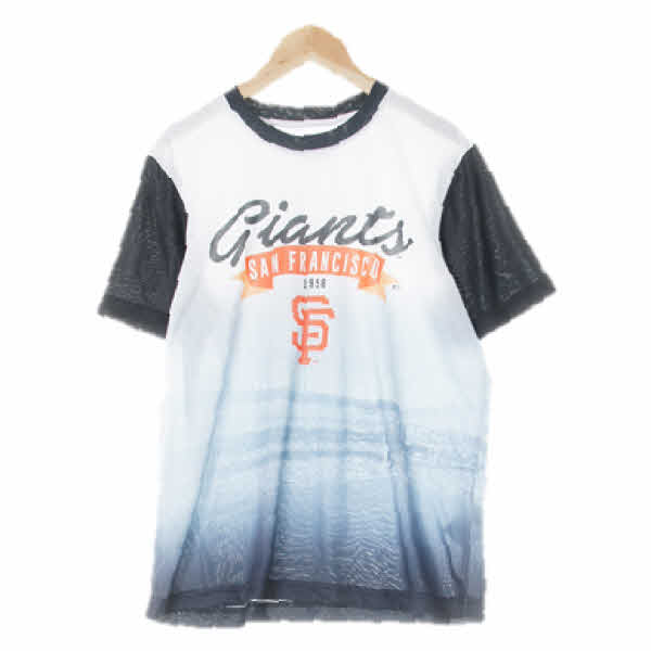 genuine merchandise 그레이블랙 야구장소매배색반팔쿨티