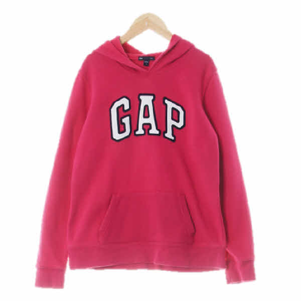 gap 다크핑크 면혼방 빅로고후드티