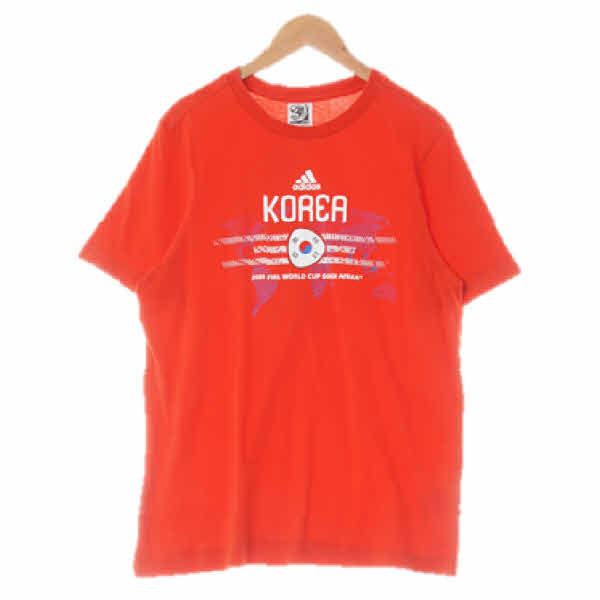 아디다스 레드 면 2010피파월드컵라운드반팔티