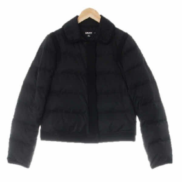 dkny 매트블랙 덕다운 카라하프패딩자켓