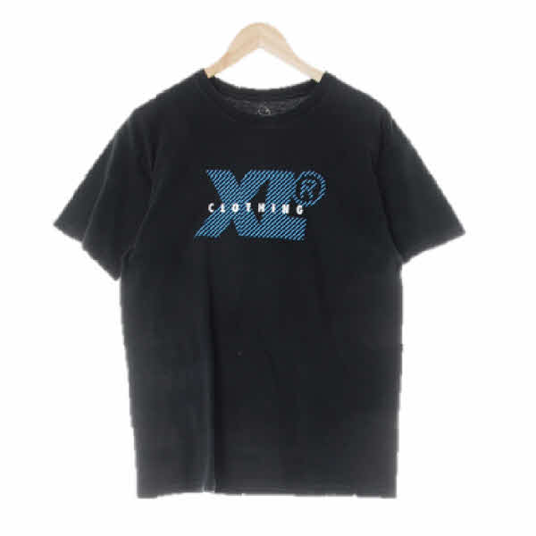 엑스라지 빈티지블랙 프린팅 면 클로징반팔티
