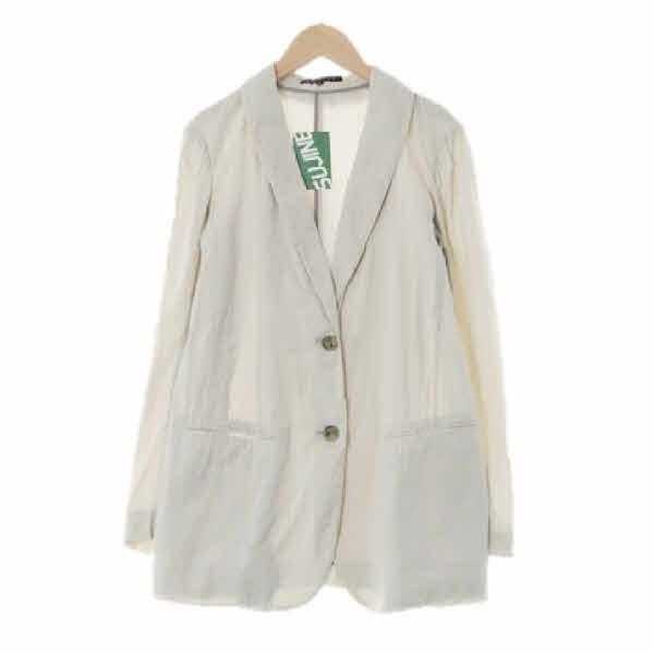 띠어리 베이지 린넨혼방 투버튼재킷