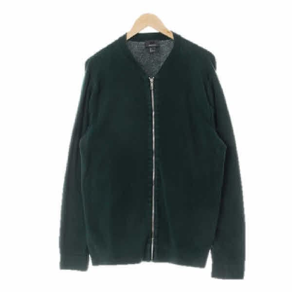 h&m 다크그린 면 니트블루종