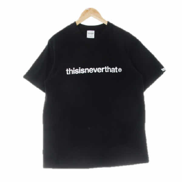 thisisneverthat 블랙 프린팅 면 레터링로고크루넥반팔티