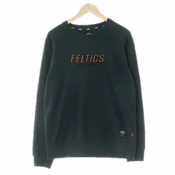feltics 녹색 면혼방 뉴욕맨투맨