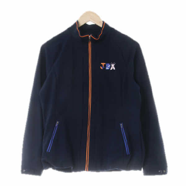 JDX 네이비 자수번개로고스트레치집업