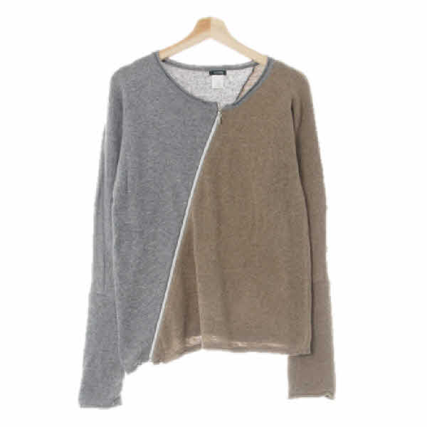 jcrew 베이지그레이 울 크루넥사선집업니트가디건