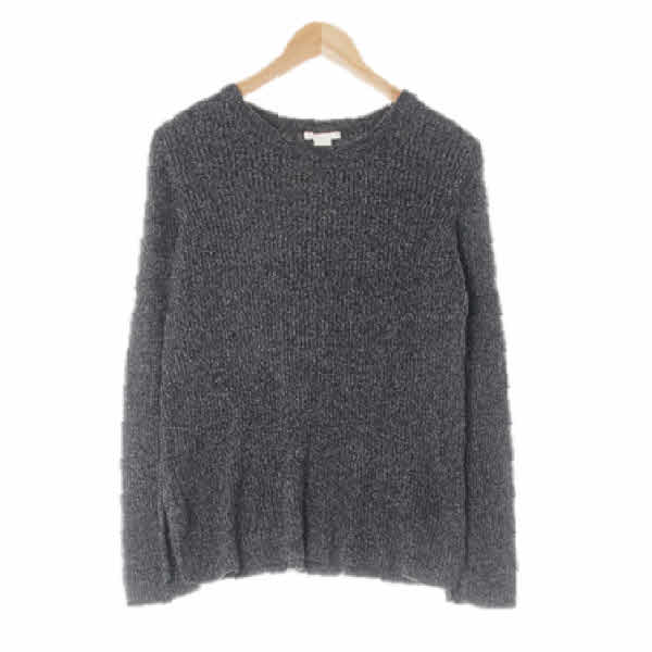 h&m 차콜 면혼방 크루넥골지니트스웨터