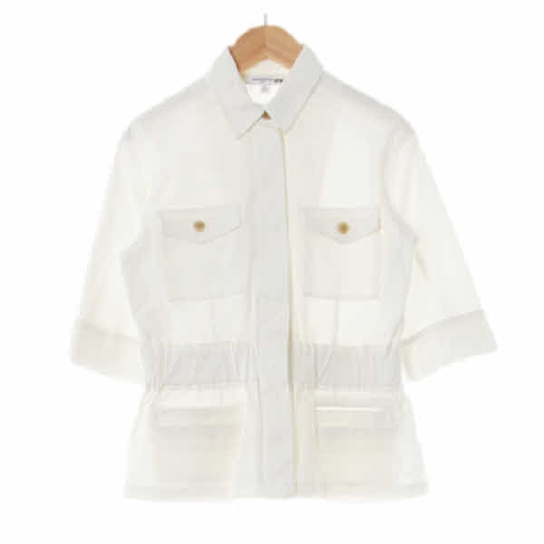 UNIQLOcarineroitfeld 아이보리 면혼방 플랩포켓5부재킷