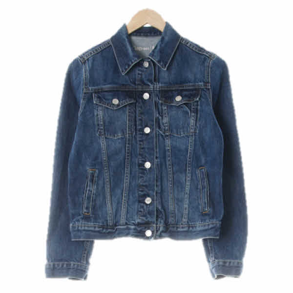 gap 진청 데님 실버버튼워시드자켓