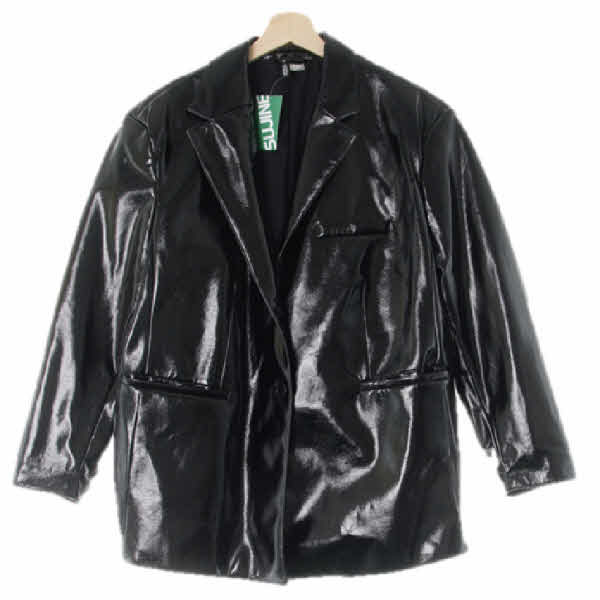 h&m 블랙 유광레더오버핏자켓