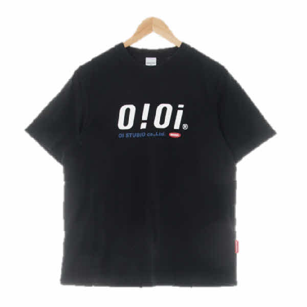 oioi 블랙 면 빅로고라운드반팔티