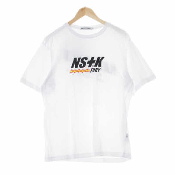 nastykick 화이트 프린팅 면 빅센터로고반팔티
