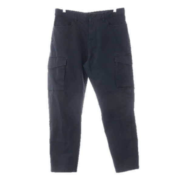 h&m 네이비 면혼방 절개워싱카고팬츠
