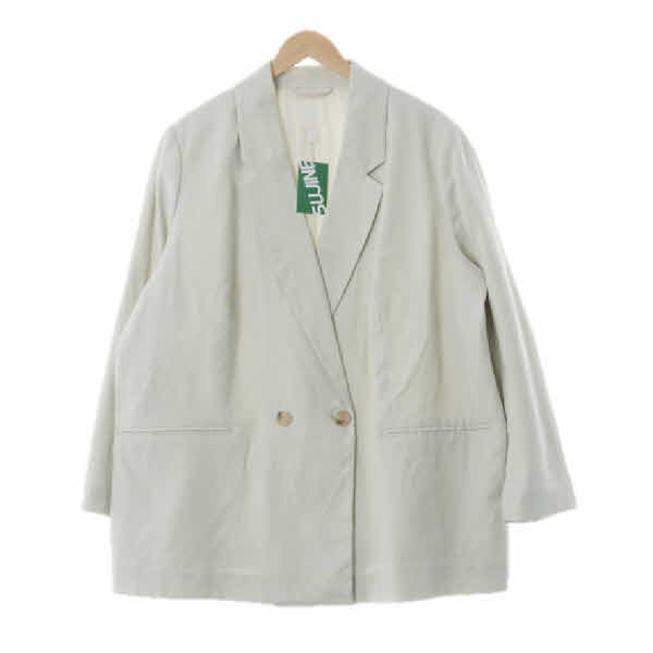 h&m 라이트파우더블루 비스코스혼방 더블버튼오버핏자켓