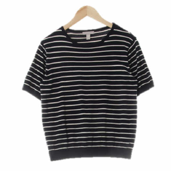 h&m 네이비 스트라이프 시보리라운드반팔니트
