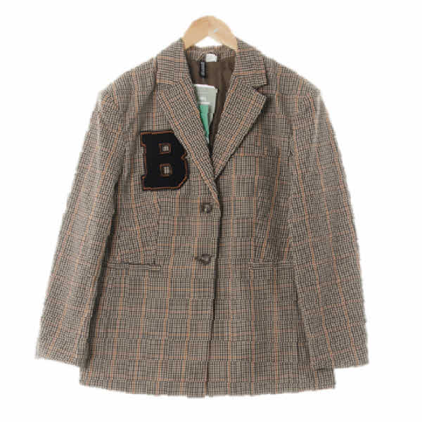 h&m 브라운 체크 비패치블레이저자켓