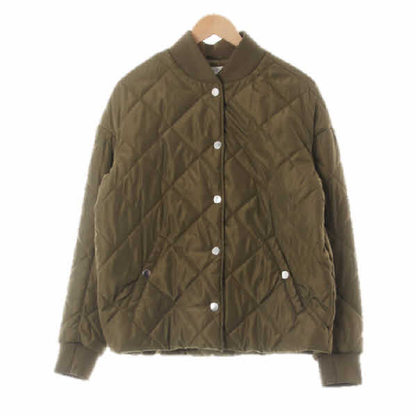 h&m 카키 다이아퀼팅오버핏숏패딩점퍼