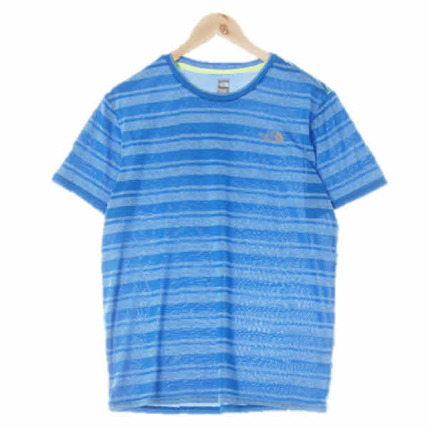 노스페이스 블루 스트라이프도트 펀칭라운드반팔티