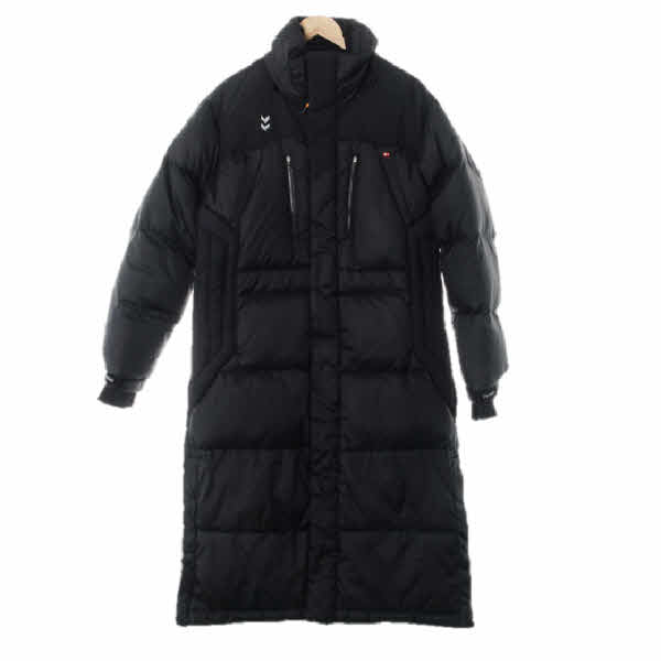 hummel 블랙 덕다운 바스락맥시롱패딩