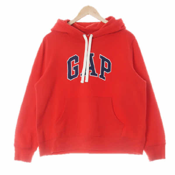 gap 레드 면혼방 빅패치후드티