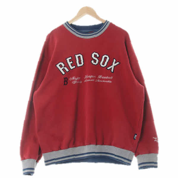 MLB 레드 면혼방 레드삭스배색루즈맨투맨