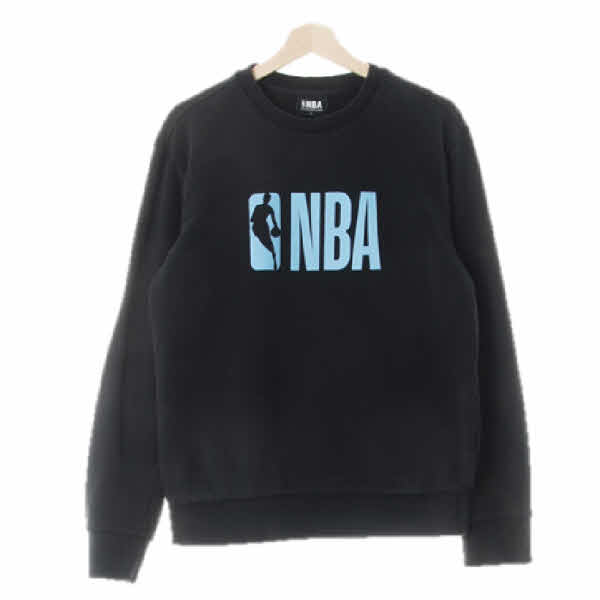 NBA 블랙 프린팅 면 중앙빅로고크루넥스웨트셔츠
