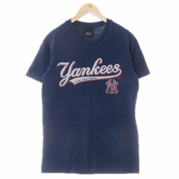 MLB 네이비 프린팅 면 뉴욕양키즈반팔티