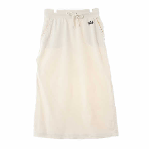 gap 아이보리 면혼방 자수로고롱트레이닝스커트