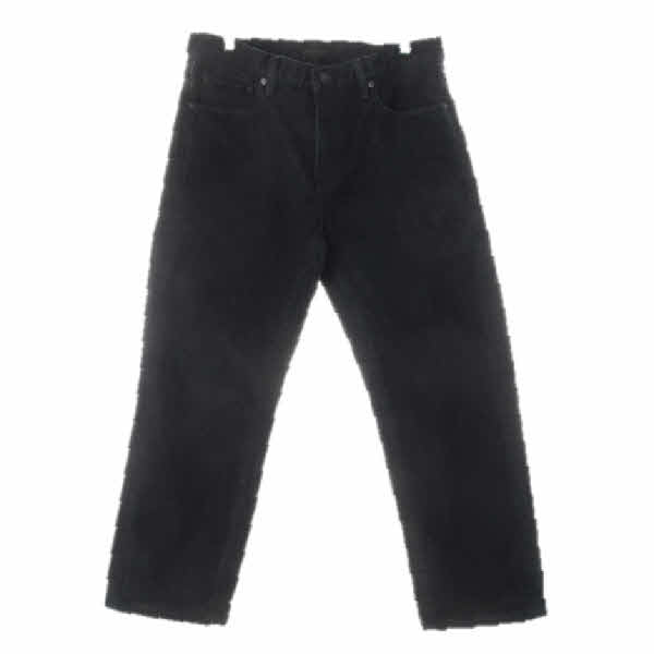 유니클로 다크블랙 데님 미드라이즈스트레이트릴렉스진