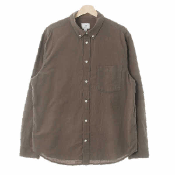 h&m 그레이시카키 면 레귤러핏포켓긴팔셔츠