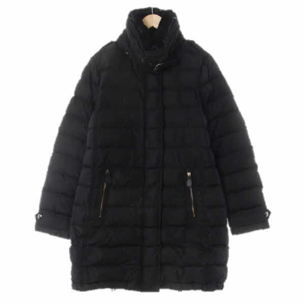 burberrybrit 블랙 태평양검둥오리화이트다운 퍼카라슬림롱집업패딩다운코트