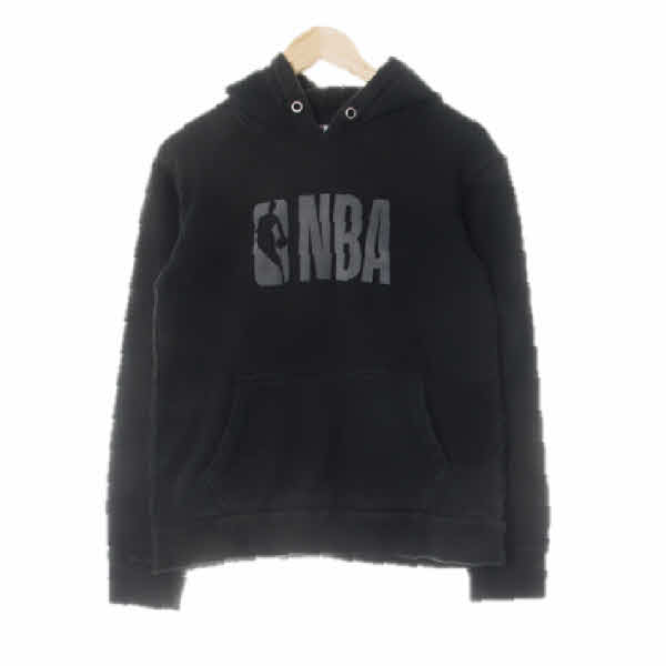 NBA 블랙 면혼방 후디빅로고긴팔티