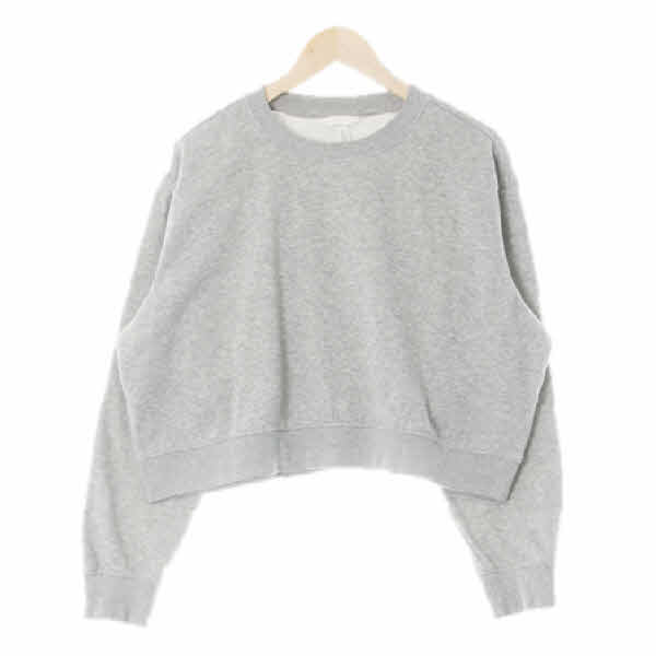 h&m 멜란지그레이 면혼방 기모라운드크롭맨투맨
