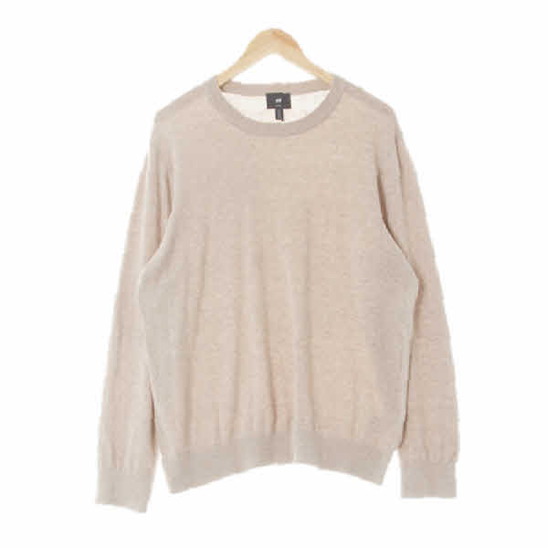 h&m 베이지 면 시보리베이직니트