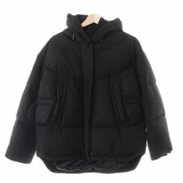 zooc 블랙 덕다운 a라인미들패딩
