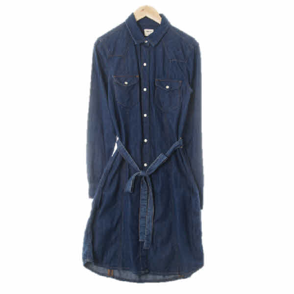 gap 진청 데님 허리묶음데님포켓원피스