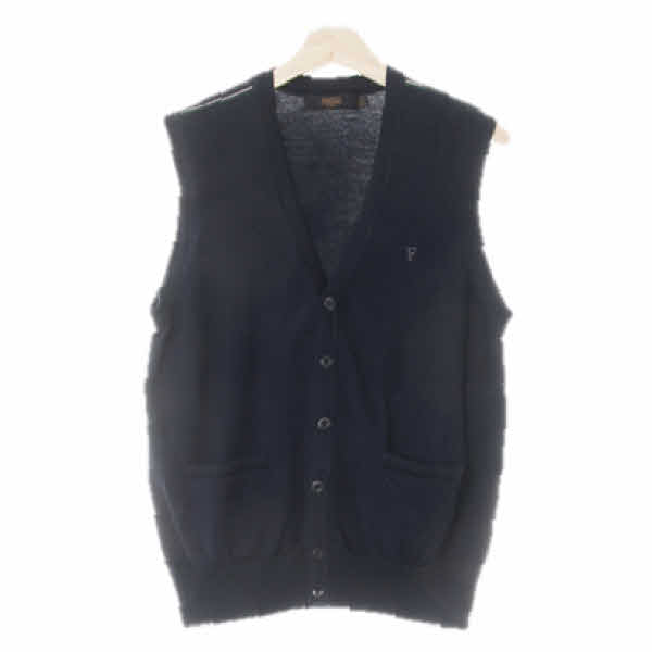 francoferraro 네이비 울 삼선브이넥단추조끼