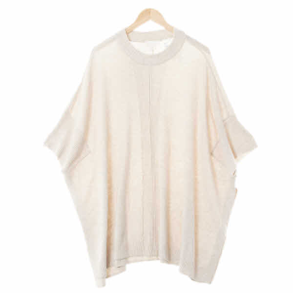 h&m 라이트베이지 울혼방 판초형리브드니트