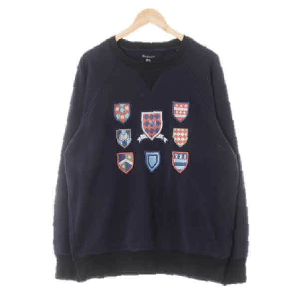 Uniqlo jwanderson 네이비 면혼방 견장자수패치라운드반팔맨투맨