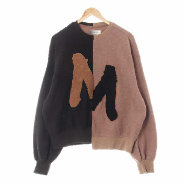 maison mined 브라운블랙 부클반전패치루즈맨투맨