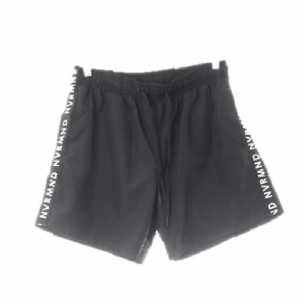 h&m 블랙 사이드텍스트테이핑파라슈트숏팬츠