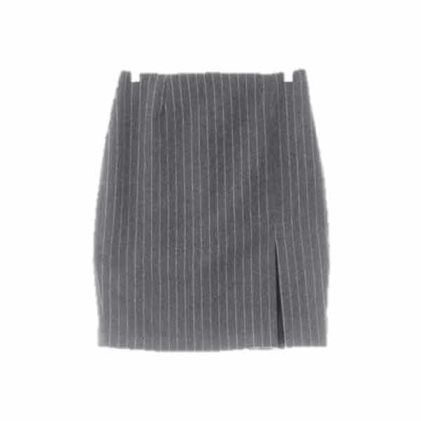 h&m 그레이 스트라이프 울혼방 슬릿모직펜슬스커트