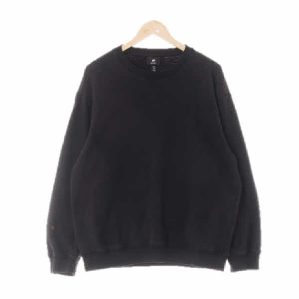 h&m 블랙 면혼방 루즈스웨트셔츠