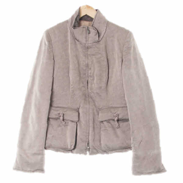 알마니 그레이시플럼 골지스타일입체포켓숏자켓