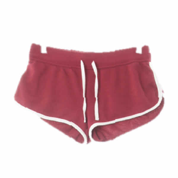 h&m 버건디 면혼방 화이트라인돌핀쇼츠